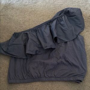 One-Shoulder Ruffle Top in Cool Blue Color